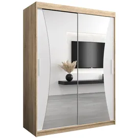abiks möbel Schwebetürenschrank MONACO 150 x 200 x 62 cm Weiß