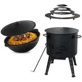 4big.fun Ø40 Uchag 2mm Stahl 12L Kazan Utschak Adapterringe Utschag Campingofen, Kasan