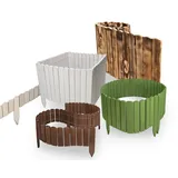 MC.Sammler Flexibler Gartenzaun 200 x 50 cm Weiß/Holz