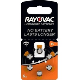 Rayovac Hörgerätebatterien Typ 13/PR48/1.45V/4606/Retail Zink-Luft orange 6 St.