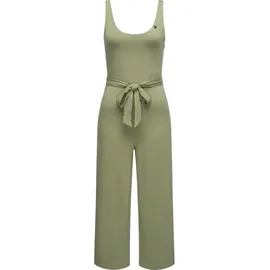 Ragwear Jumpsuit Lisseta Langer Damen Overall mit Bindegürtel grün L (40)