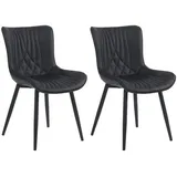 deluke Küchenstuhl KELCE Kunstleder schwarz 2er Set