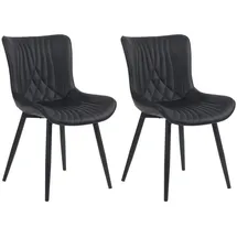 deluke Küchenstuhl KELCE Kunstleder schwarz 2er Set