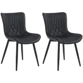 deluke Küchenstuhl KELCE Kunstleder schwarz 2er Set