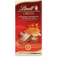 Lindt Schokolade Cresta Tafel | Vollmilch-Schokolade mit knusprigem Mandelkrokant und Haselnuss-Crème | Schokoladentafel | Schokoladengeschenk, 100g