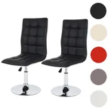 2er-Set Esszimmerstuhl HWC-C41, Stuhl Küchenstuhl, höhenverstellbar drehbar, Kunstleder FSC®-zertifiziert ~ schwarz