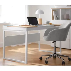 Tchibo - Schreibtisch mit Klappfächern - 140,5x71x75,5cm - braun - Holz / Eichenholz / Buchenholz