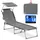 Songmics Sonnenliege 189 x 53 x 28,5 cm Grau