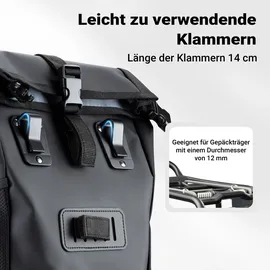 Wiltec Gepäckträgertasche 16 l schwarz