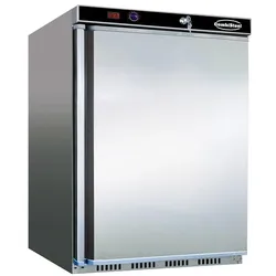 Kühlschrank FOSSA | 1x abschließbare Tür | 130 Liter, HxBxT 84,5x60x58,5cm | +2/+8°C | Edelstahl + CHEFGASTRO Geschirrtuch