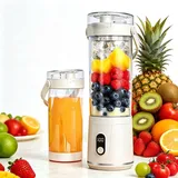 Tragbarer Mixer mit Trinkdeckel, 600ml Smoothie-Maker to Go Persönlicher für Mixer Zuhause Küche Fitnessstudio, Mini Standmixer, Wiederaufladbar mit USB-C, Mini-Mixer für Shakes und Smoothies