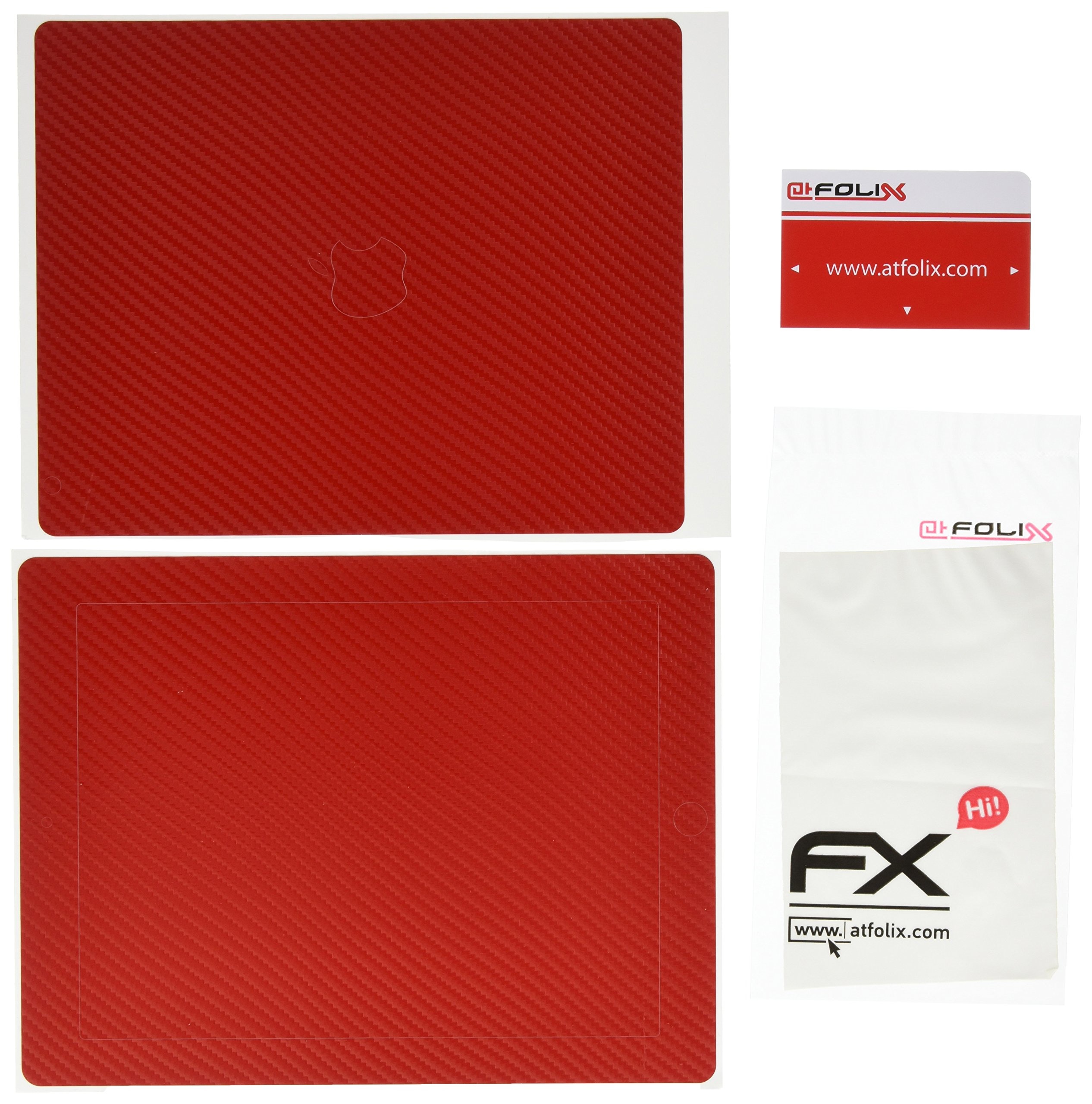 atFoliX FX-Carbon-Red Designfolie für Apple iPad 4/3/2