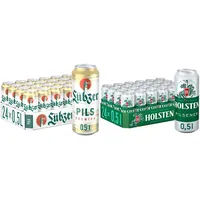 Lübzer Premium Pils, Bier Dose Einweg (24 X 0.5 L) Dosenbier & Holsten Pilsener Pils - Bier, Dose Einweg (24 x 0.5 l)