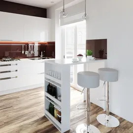 Vicco Bartisch-Set, Weiß, 117 x 57 cm mit 2 Barhockern