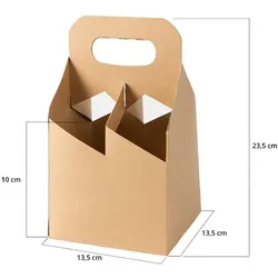 greenbox - Flaschenträger (4er) aus Karton, braun, faltbar, 150 St.