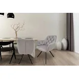 Kayoom Polsterstuhl »Stuhl Georgia 125 2er-Set, gesteppter Rücken, samtweicher Bezug«, (Set), 2 St., 360°-drehbar, elegante Steppung, mit Armlehne, gesteppter Rücken