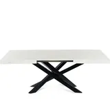 Ausziehbar Esstisch ( Tischgestell: SCHWARZ, MARMOR ) Avia Esszimmertisch Wohnzimmertisch Küchentisch mit Tischgestell Spider - Schwarz