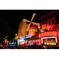 Fototapete PAPERMOON "MOULIN ROUGE-KABARETT PARIS NACHTCLUB VARIETE' MUSICAL", bunt, B:3,50m L:2,60m, Vlies, Tapeten