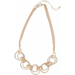 Collier FIRETTI "eingehängte Ringzierde, mehrreihig", gold (gelbgoldfarben), Halsketten, Damen, Metall, L: 50cm