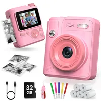 Gofunly Sofortbildkamera Kinder, 1080P HD Kinderkamera Sofortbildkamera mit 32GB Karte & DruckerPapier, Kamera Kinder Sofortdruck Kinderspielzeug Geschenke für Jungen und Mädchen 3-12 Jahre