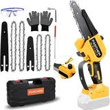 Mini Akku Kettensäge 6 Zoll & 8 Zoll kompatibel mit Dewalt 20V 18V Akku Säge Bürstenloser Elektro Kettensäge mit Automatischer Öler Handkettensäge Ast für Gartenscheren Holzschneiden (ohne Akku)