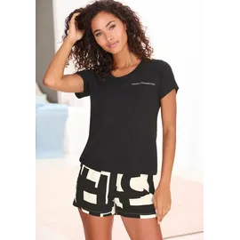 French Connection Pyjamashorts Damen schwarz-weiß-gemustert Gr.44