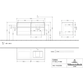 Villeroy & Boch Collaro Waschtischunterschrank C11400AF 120x54,8x50cm, Waschtisch rechts, Soft green