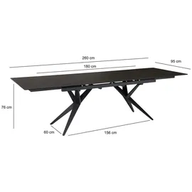 MID.YOU Esstisch 95 x 76 x 180 cm schwarz