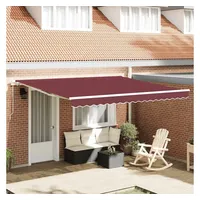 vidaXL Markise Manuell 400 x 300 cm rot