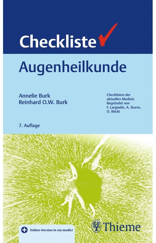 Checkliste Augenheilkunde - Annelie Burk  Reinhard Burk  Gebunden