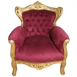 Casa Padrino Kindersessel Barock Bordeaux  / Gold  Massivholz gold