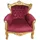 Casa Padrino Kindersessel Barock Bordeaux  / Gold  Massivholz gold