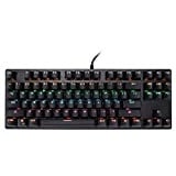 Goshyda Mechanische Tastatur, USB Wired 87 Tasten RGB Mechanische Gaming-Tastatur, Für PC Gamer Computer, RGB LED Hintergrundbeleuchtete Wired Mechanical Gaming Keyboard