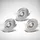 B.K.Licht - Einbaustrahler 68mm, 3er Set - 230v, 4,9W, 480Lm, LED IP44 Warmweiß, Matt-nickel