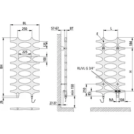 Kermi Designheizkörper Ideos-V 1133 x 508 mm 383 W weiß