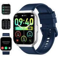 CASCHO Smartwatch Damen Herren mit Telefonfunktion, 1,96" Zoll Touchscreen Fitnessuhr, IP68 Wasserdicht Fitnessuhr mit Herzfrequenzmonitor Schlafmonitor Schrittzähler, Sportuhr für iOS Android