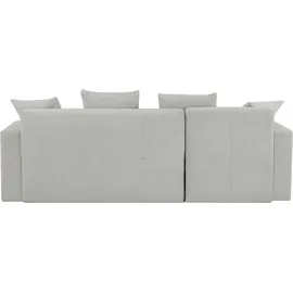 Ecksofa "KILLAM, 217 cm, L-Form, mit Schlaffunktion u. Bettkasten", beige (creme), B:217cm H:85cm T:154cm, 100% Polyester, Sofas, Ecksofa, Schlaffunktion u. Bettkasten, links/rechts, Cord und Webstoff