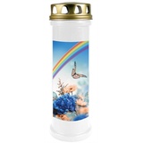 HS Candle 5er Pack Grabkerzen mit Motiv, Grablicht mit Brenndauer von ca. 4 Tage, Motiv: Regenbogen, in vielen weiteren Varianten
