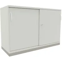 Certeo Schiebetürenschrank Polypropylen/Stahl/Spanplatte 120,0 x 44,2 x 78,1 cm grau