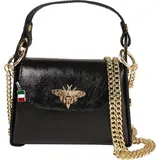 FLORENCE Umhängetasche Leder schwarz metallic ca. 18cm | Gr.: onesize