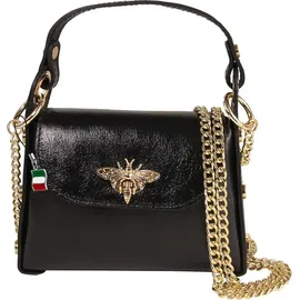 FLORENCE Umhängetasche Leder schwarz metallic ca. 18cm | Gr.: onesize