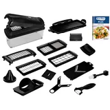 Genius Nicer Dicer Plus Gemüseschneider 17-tlg Jubiläums-Edition – Gemüsehobel Reibe mit 1.5L Auffangbehälter mit Deckel, Spiralschneider, Zwiebelschneider, Würfel, Stifte, Scheiben, Rezeptheft