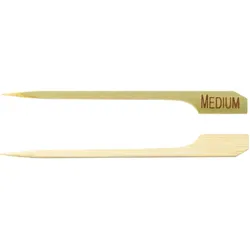 1500x Steak Marker "MEDIUM" aus Bambus 9cm
