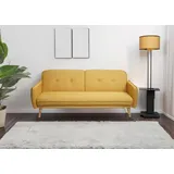 MCW Schlafsofa MCW-J18, Couch Klappsofa Gästebett Bettsofa, Schlaffunktion Stoff/Textil ~ gelb