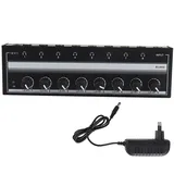 Wakects Kopfhörerverstärker, 8-Kanal-Stereo-Kopfhörerverstärker, Mini-Kopfhörer-Splitter, Verstärker-Mixer-Zubehör, Stereo-Verstärker für Audio-Mixer (EU-Stecker)