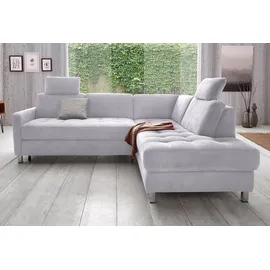 sit&more Ecksofa SIT & MORE "Pablo L-Form", silber, B:233cm H:78cm T:196cm, Struktur fein (100% Polyester);Struktur (100% Polyester), Sofas, Ecksofa, wahlweise mit Bettfunktion