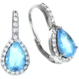 VIVANCE Paar Ohrhänger "Silber 925 rhodiniert", weiß (weiß, blau), Ohrringe, Damen, one-size, Silber 925 (Sterlingsilber)