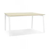 KADIMA DESIGN Besprechungstisch aus Holz und Metall | Bürobank für Konferenzräume | Quadratischer Schreibtisch mit eleganter Oberfläche | Modern | Kadima Design