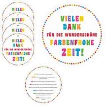 nikima Schönes für Kinder 5 Anhänger "Vielen Dank für die wunderschöne farbenfrohe Zeit!" Kindergarten Kita Abschiedsgeschenk Erzieher