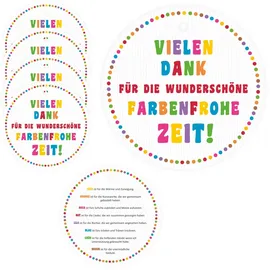 nikima Schönes für Kinder 5 Anhänger "Vielen Dank für die wunderschöne farbenfrohe Zeit!" Kindergarten Kita Abschiedsgeschenk Erzieher